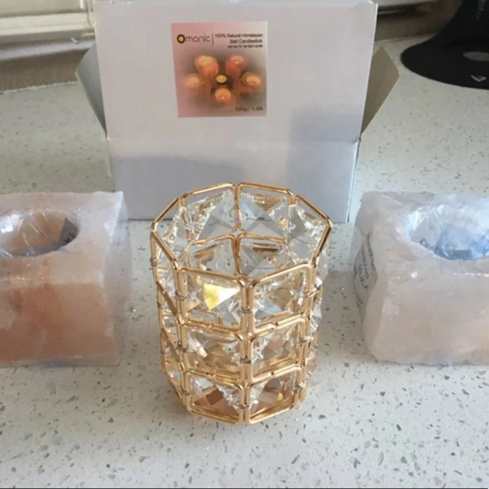~NEW~ Himalayan Salt Crystal Votive Set